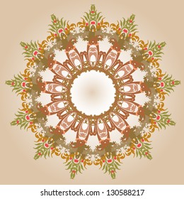 round pattern, circle background with many details