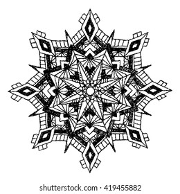 Round pattern. Circular floral pattern, crochet mandala. A set of lacy napkins. Vector illustration.