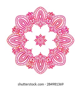 Round pattern, Circular ornament design element, Vector
