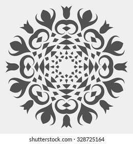 Round pattern, Circular ornament design element, Vector