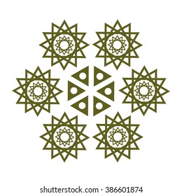 Round pattern. Circular ornament design element. Vector Mandala.