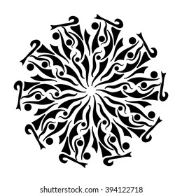 Round pattern. Circular ornament design element. Vector Mandala