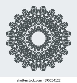 Round pattern. Circular ornament design element. Vector Mandala