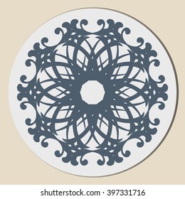 Round pattern. Circular ornament design element. Vector Mandala. Plate design.
