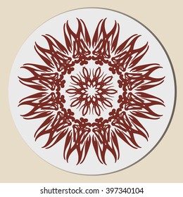 Round pattern. Circular ornament design element. Vector Mandala.Plate design.