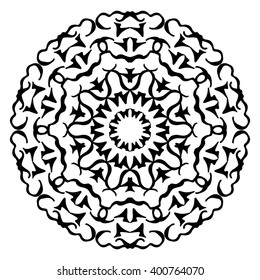 Round pattern. Circular ornament design element. Vector Mandala