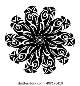 Round pattern. Circular ornament design element. Vector Mandala