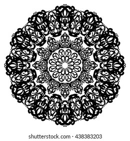 Round pattern. Circular ornament design element. Vector Mandala