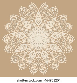 Round pattern. Circular ornament design element. Vector Mandala. Plate design.