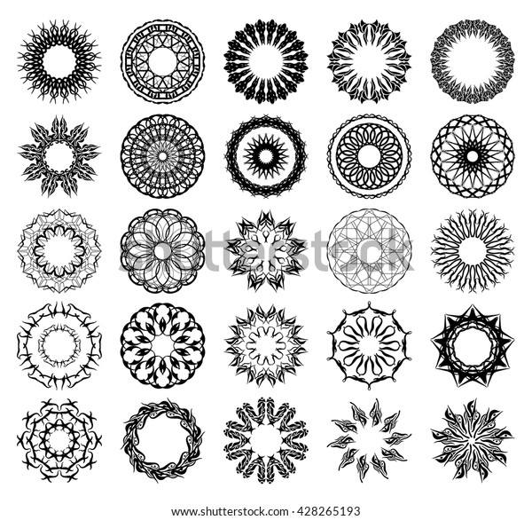Round Pattern Circular Ornament Design Element Stock Vector (Royalty ...