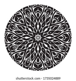 Round pattern decorative element. Vector illustration