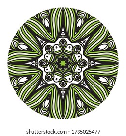 Round pattern decorative element. Vector illustration