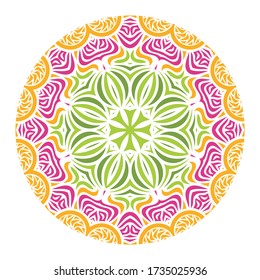 Round pattern decorative element. Vector illustration