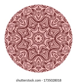 Round pattern decorative element. Vector illustration