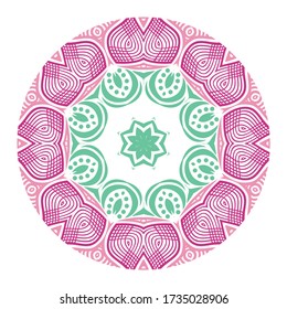 Round pattern decorative element. Vector illustration