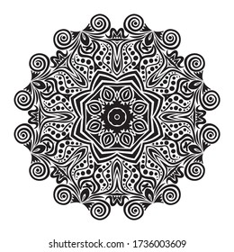 Round pattern decorative element. Vector illustration