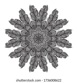 Round pattern decorative element. Vector illustration