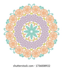 Round pattern decorative element. Vector illustration