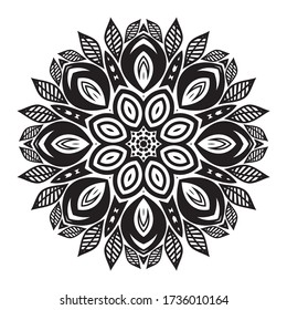 Round pattern decorative element. Vector illustration