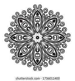 Round pattern decorative element. Vector illustration