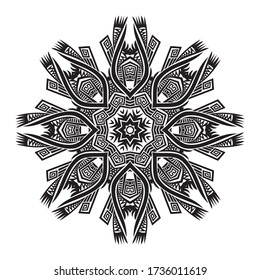 Round pattern decorative element. Vector illustration