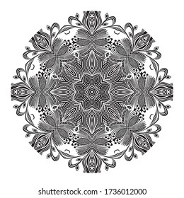 Round pattern decorative element. Vector illustration