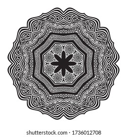 Round pattern decorative element. Vector illustration