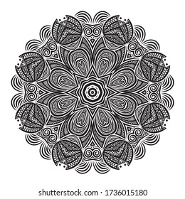 Round pattern decorative element. Vector illustration