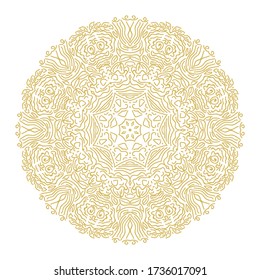 Round pattern decorative element. Vector illustration