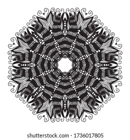 Round pattern decorative element. Vector illustration