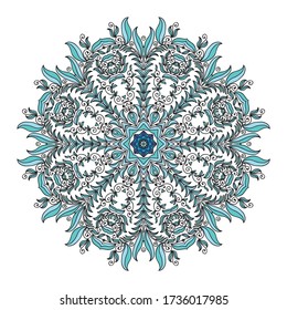 Round pattern decorative element. Vector illustration