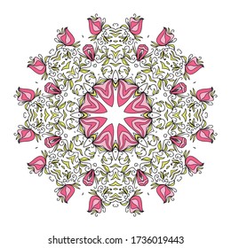 Round pattern decorative element. Vector illustration