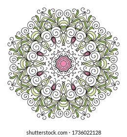 Round pattern decorative element. Vector illustration