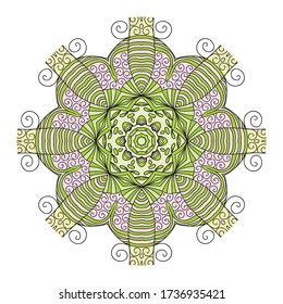 Round pattern decorative element. Vector illustration