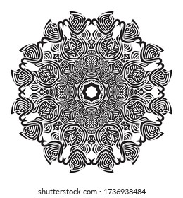 Round pattern decorative element. Vector illustration