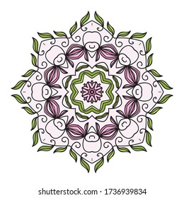 Round pattern decorative element. Vector illustration