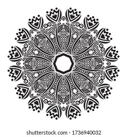 Round pattern decorative element. Vector illustration