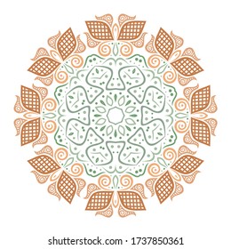 Round pattern decorative element. Vector illustration