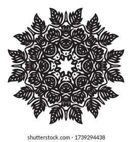 Round pattern decorative element. Vector illustration