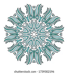 Round pattern decorative element. Vector illustration