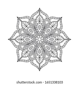 Round pattern with dots and lines