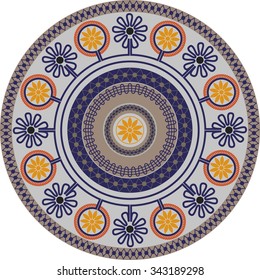 round pattern with floral ornament