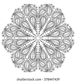  round pattern with floral paisley motif