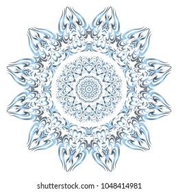 Round pattern flower mandala. circle floral ornament. Decorative vector illustration.