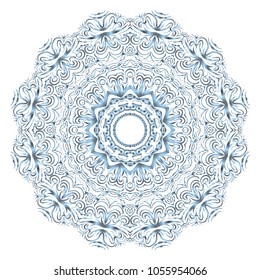 Round pattern flower mandala. circle floral ornament. Decorative vector illustration.