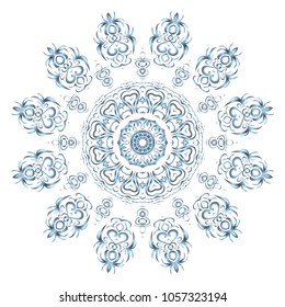 Round pattern flower mandala. circle floral ornament. Decorative vector illustration.