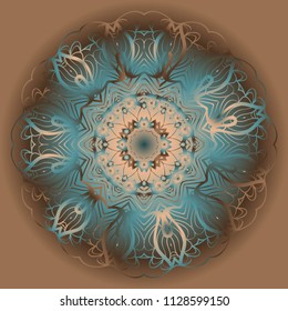 Round pattern flower mandala. circle floral ornament. Legend decorative vector illustration