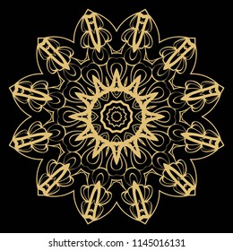 Round pattern flower mandala. circle floral ornament. Legend decorative vector illustration