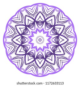 Round pattern flower mandala. circle floral ornament. Legend decorative vector illustration.