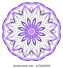 Round pattern flower mandala. circle floral ornament. Decorative illustration